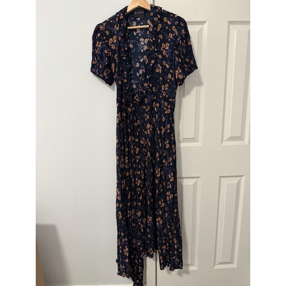 Jill Jill Stuart Ruffle Floral Wrap Midi Dress‎ Sz S Ditsy Floral Fairy Romance